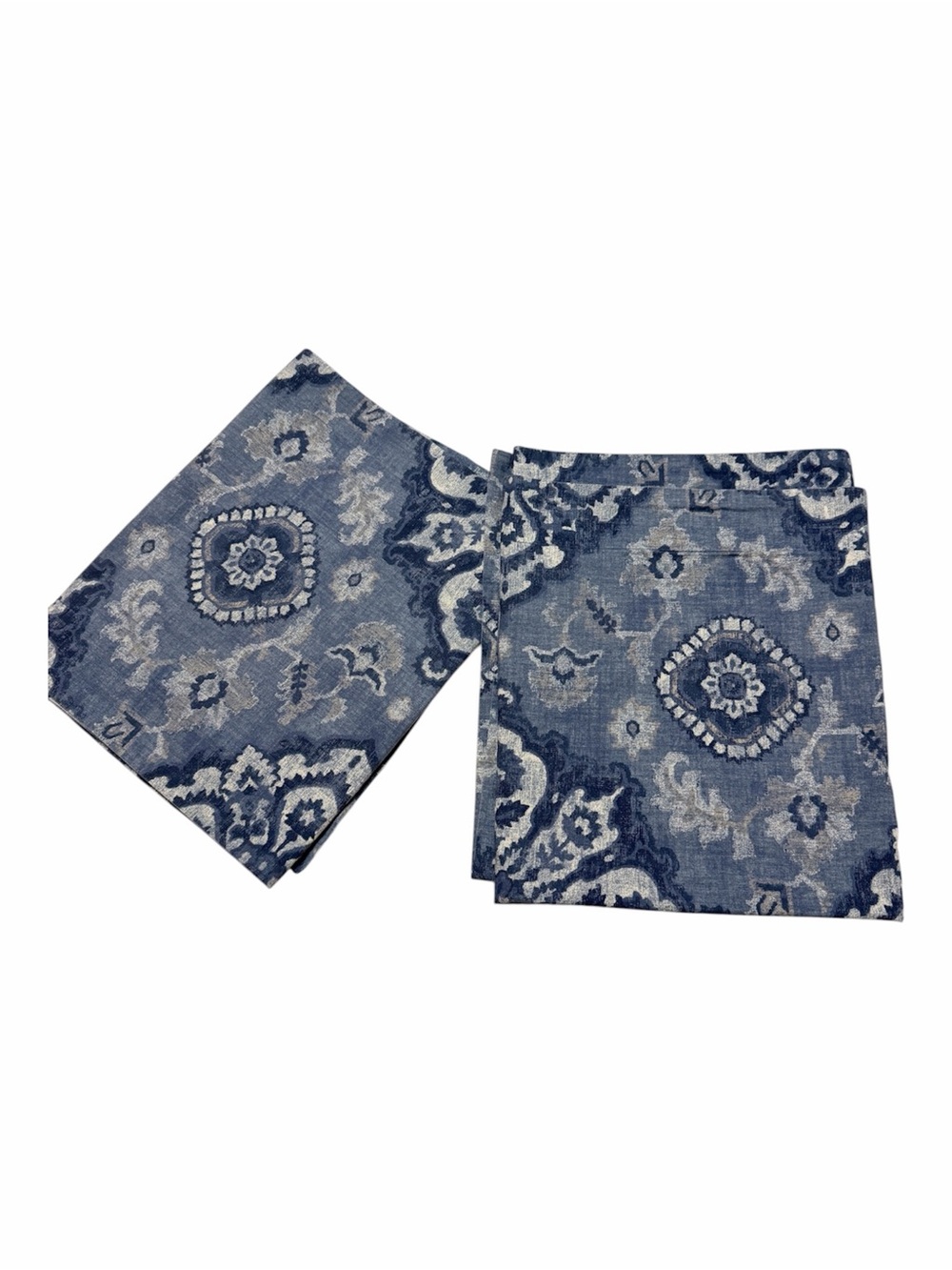 Pottery Barn Giovanna Blue Medallion King Pillow Shams Set of 2 Cotton 36x20